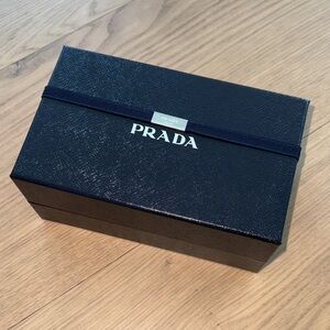 Prada Gift Box - Dark Navy with closure band and tissue paper
